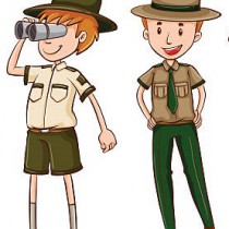 Park rangers in brown uniform illustration
